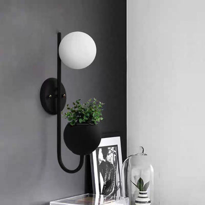 Green plant corridor staircase indoor study living room bedroom bedside glass globe wall lamp
