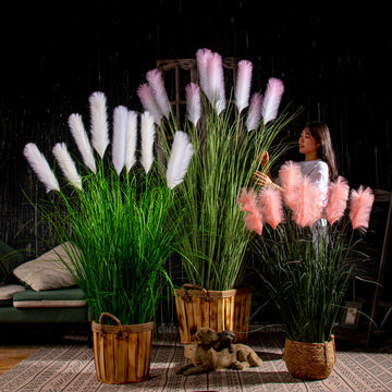 Artificial flowers, fake trees, and potted plants
