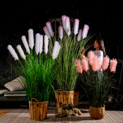 Artificial flowers, fake trees, and potted plants