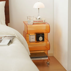 Vintage small trolley cream-style movable storage side cabinet
