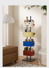 Robot Bookshelf for Living Room Home Use, Children's Floor Corner Storage Rack, Simple Colorful