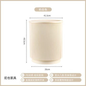 Minimalist Round Wabi-Sabi Style Bedside Storage Cabinet