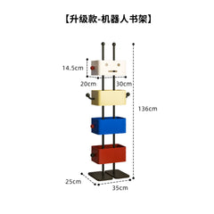 Robot Bookshelf for Living Room Home Use, Children's Floor Corner Storage Rack, Simple Colorful