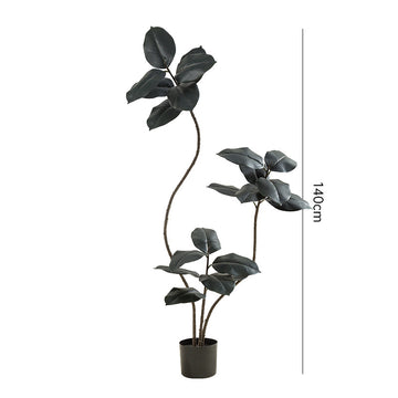 Artificial Green Plant Black Gold Rubber Tree