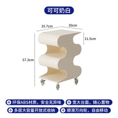 Vintage small trolley cream-style movable storage side cabinet