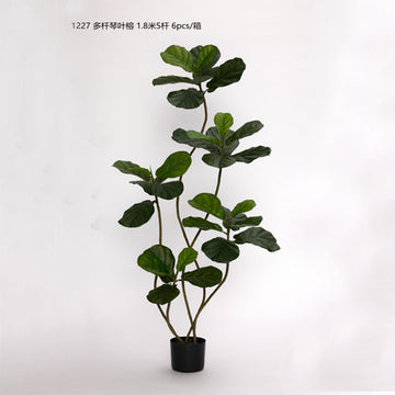 Simulation Fiddle Leaf Fig Green Plant Fake Tree Large Ornament for Living Room