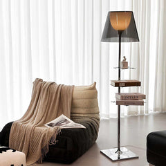 Acrylic floor lamp by the sofa in the living room and bedroom