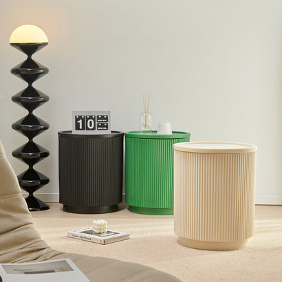 Minimalist Round Wabi-Sabi Style Bedside Storage Cabinet