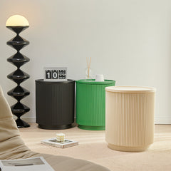 Minimalist Round Wabi-Sabi Style Bedside Storage Cabinet