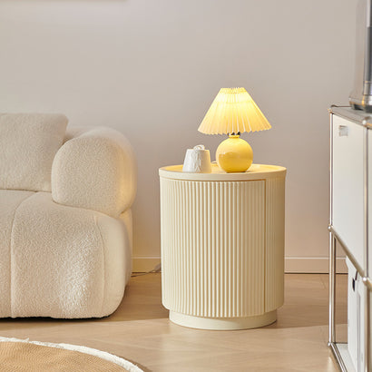 Minimalist Round Wabi-Sabi Style Bedside Storage Cabinet