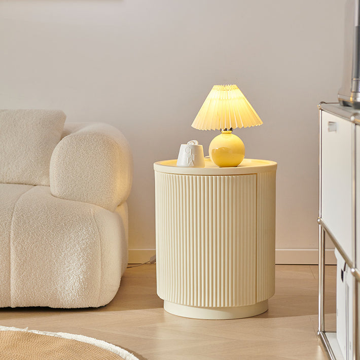 Minimalist Round Wabi-Sabi Style Bedside Storage Cabinet