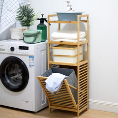 Dirty laundry storage basket bathroom bamboo cloth