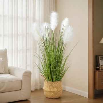 Simulation Green Plants High-End Feel Reed and Foxtail Plant Potted Plant