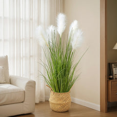 Simulation Green Plants High-End Feel Reed and Foxtail Plant Potted Plant