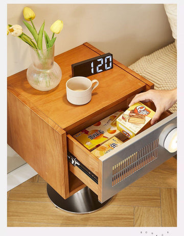 Solid wood bedside table Bauhaus retro style bedroom sofa simple cabinet storage
