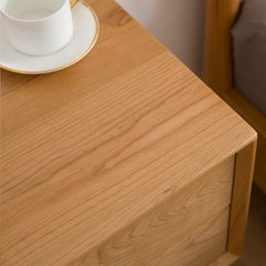 Solid Wood High-Leg Bedside Storage Cabinet