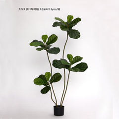 Simulation Fiddle Leaf Fig Green Plant Fake Tree Large Ornament for Living Room