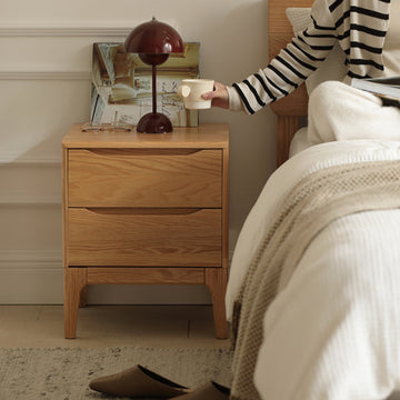 Solid Wood Bedside Table Nordic Simple Bedroom Storage Cabinet