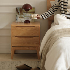 Solid Wood Bedside Table Nordic Simple Bedroom Storage Cabinet