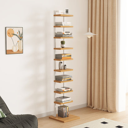 Multi-layer shelf divider for bedside bookshelf
