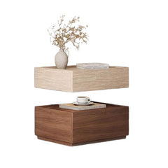 Solid wood vintage-style dolomite Italian minimalist high-end wabi-sabi simple modern floating bedside cabinet