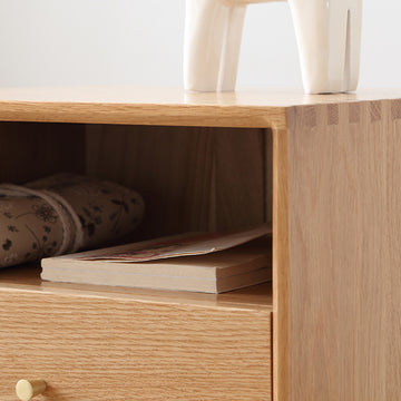 All-solid-wood bedside cabinet, simple modern bedside storage cabinet, North American oak storage cabinet, natural wood