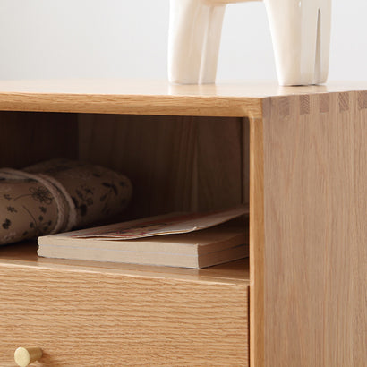 All-solid-wood bedside cabinet, simple modern bedside storage cabinet, North American oak storage cabinet, natural wood