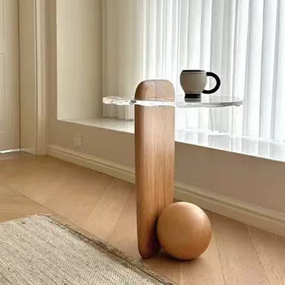 Ripple glass floor lamp with table and coffee table
