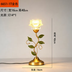 Pastoral Living Room Lamp Modern Simple Creative Flower Decorative Bedroom Bedside Table Lamp