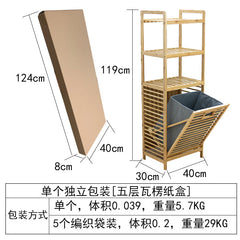 Dirty laundry storage basket bathroom bamboo cloth