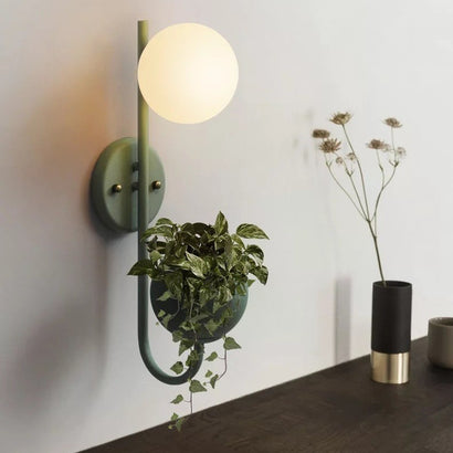 Green plant corridor staircase indoor study living room bedroom bedside glass globe wall lamp