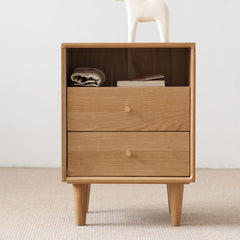 All-solid-wood bedside cabinet, simple modern bedside storage cabinet, North American oak storage cabinet, natural wood