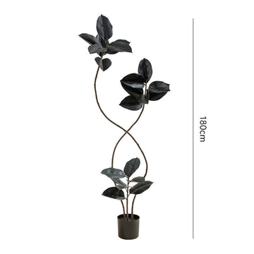Artificial Green Plant Black Gold Rubber Tree