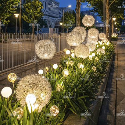Solar Dandelion Light Outdoor Garden Fiber Optic Light Ground Decoration