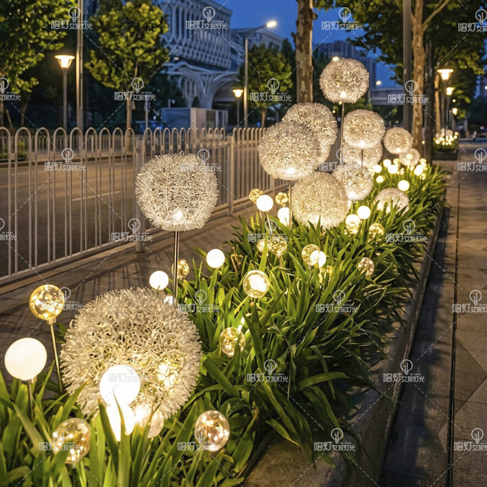 Solar Dandelion Light Outdoor Garden Fiber Optic Light Ground Decoration