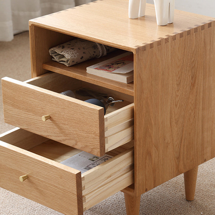 All-solid-wood bedside cabinet, simple modern bedside storage cabinet, North American oak storage cabinet, natural wood