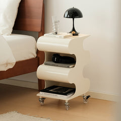 Vintage small trolley cream-style movable storage side cabinet
