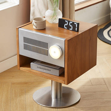 Solid wood bedside table Bauhaus retro style bedroom sofa simple cabinet storage