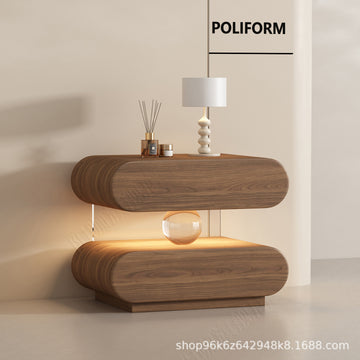 All solid wood, no-installation, modern minimalist home acrylic sensor light wholesale bedside table