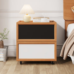 Modern Mid-Century Retro Color Block Rolling Mobile Bedside Storage Cabinet Small Side Cabinet