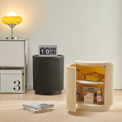Minimalist Round Wabi-Sabi Style Bedside Storage Cabinet