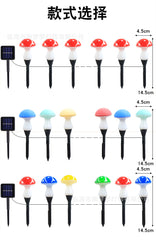 Solar-powered glowing mushroom lamp