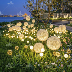 Solar Dandelion Light Outdoor Garden Fiber Optic Light Ground Decoration