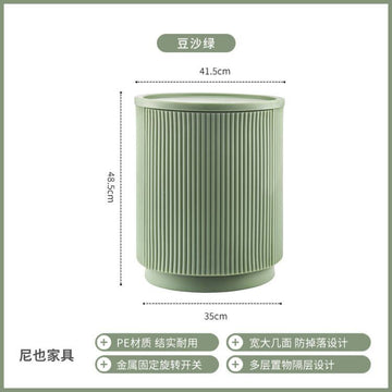 Minimalist Round Wabi-Sabi Style Bedside Storage Cabinet