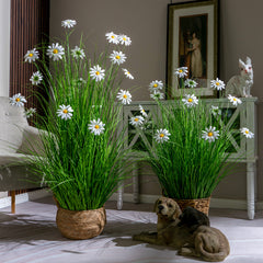 Artificial flowers, fake trees, and potted plants
