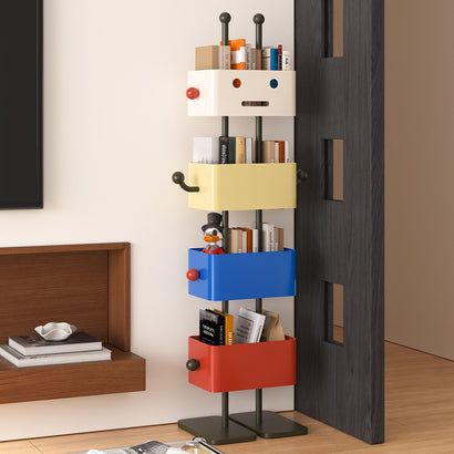 Robot Bookshelf for Living Room Home Use, Children's Floor Corner Storage Rack, Simple Colorful
