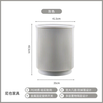Minimalist Round Wabi-Sabi Style Bedside Storage Cabinet