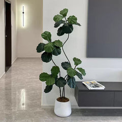 Simulation Fiddle Leaf Fig Green Plant Fake Tree Large Ornament for Living Room
