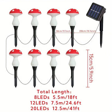Solar-powered glowing mushroom lamp