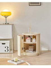 Minimalist Round Wabi-Sabi Style Bedside Storage Cabinet